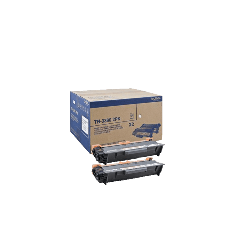 Genuine Brother TN-3380TWIN High Yield Toner Cartridge Twin Pack – Black